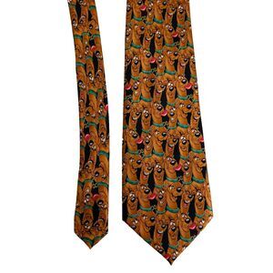 Scooby-Doo Neck Tie Adult Vintage 2001 Cartoon Network Brown Fun Dog Graphic